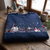 White Silhouette Village | Cozy Sweater