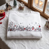 White Silhouette Village | Cozy Sweater