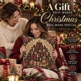 Christmas Woven Pillow 3 – Victorian Christmas Tree Tapestry Cushion