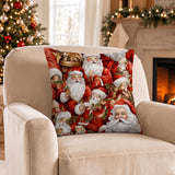Vintage Santa Claus Throw Pillow Cover, Nostalgic Christmas Holiday Accent