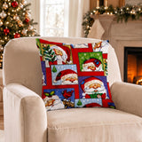 Vintage Santa Claus Throw Pillow Cover, Nostalgic Christmas Holiday Accent