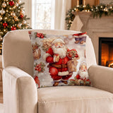 Vintage Santa Claus Throw Pillow Cover, Nostalgic Christmas Holiday Accent