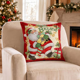 Vintage Santa Claus Throw Pillow Cover, Nostalgic Christmas Holiday Accent