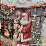 Christmas Tapestry Pillow Cover, Santa Claus Cushion Case, Red Holiday Throw Pillow, Woven Christmas Decor, Festive Sofa Pillowcase