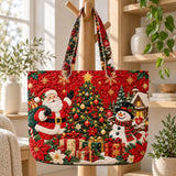 Santa Snowman Tree | Handcrafted Bag