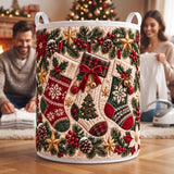 Three Christmas Stockings | Quilted Laundry Basket