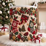 Three Christmas Stockings | Quilted Laundry Basket