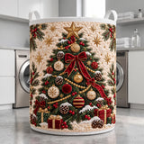 Ribbon-Wrapped Tree | Quilted Laundry Basket