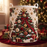 Ribbon-Wrapped Tree | Quilted Laundry Basket