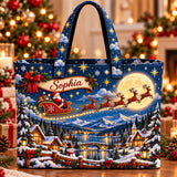 Sleigh Over Village | Handcrafted Bag