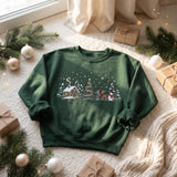 Maroon Cabin Scene | Cozy Sweater