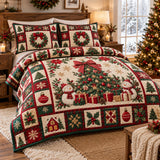 Christmas Tree Patchwork | Quilted Bedding Set