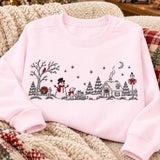 Pink Snowman Village | Cozy Sweater