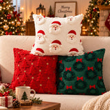 Christmas Throw Pillow, Tufted Holiday Cushion, 3D Santa Christmas Tree Pillow, Festive Couch Decor, Cozy Xmas Home Decor, Christmas Gift