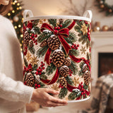Pinecone & Ribbon Garland | Quilted Laundry Basket