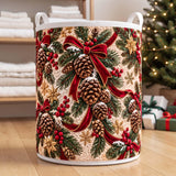 Pinecone & Ribbon Garland | Quilted Laundry Basket