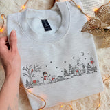 Cream Line Snowmen | Cozy Sweater