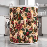 Candlelit Poinsettias | Quilted Laundry Basket