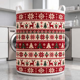 Nordic Reindeer Fair Isle | Quilted Laundry Basket