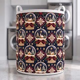 Navy Snow Globes | Quilted Laundry Basket