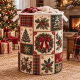 Plaid Wreath Patchwork | Quilted Laundry Basket