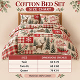 Sleigh Reindeer Print | Quilted Bedding Set