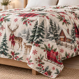 Sleigh Reindeer Print | Quilted Bedding Set