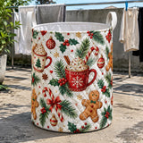Hot Cocoa & Gingerbread Men | Quilted Laundry Basket