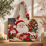 Santa Gnome Poinsettia | Handcrafted Bag