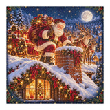 Reversible Christmas Pillow Cover, Santa Rooftop and Christmas Tree Scenes
