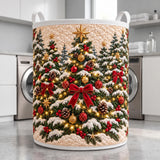 Snowy Pine Forest | Quilted Laundry Basket