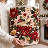 Poinsettia Cupcake | Quilted Laundry Basket