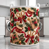 Scissors, Spools & Ribbon | Quilted Laundry Basket