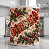 Christmas Cracker & Holly | Quilted Laundry Basket
