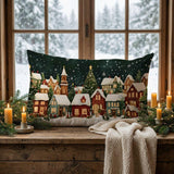 Christmas Pillow Covers, Christmas Cushion Cover, Christmas Pillow Case, Christmas Decorations, Winter Decor, Christmas Village