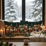 Christmas Pillow Covers, Christmas Cushion Cover, Christmas Pillow Case, Christmas Decorations, Winter Decor, Christmas Village