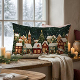 Christmas Pillow Covers, Christmas Cushion Cover, Christmas Pillow Case, Christmas Decorations, Winter Decor, Christmas Village