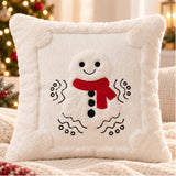 Christmas Throw Pillow Cover, 3D Santa &amp; Christmas Tree Pillow, Embroidered Holiday Cushion, Farmhouse Christmas Decor