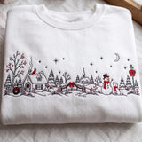 White Silhouette Village | Cozy Sweater