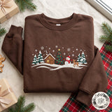 Wine Snowy Cabin | Cozy Sweater
