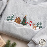 Wine Snowy Cabin | Cozy Sweater