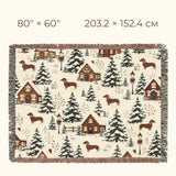 Cosy Christmas Sausage Dog Blanket – Snowy Village