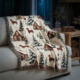 Cosy Christmas Sausage Dog Blanket – Snowy Village
