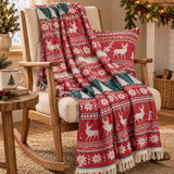 Christmas Reindeer Comforter, King Size Reversible 7-Layer Muslin, 100% Turkish Cotton
