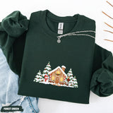 Green Glowing Cabin | Cozy Sweater