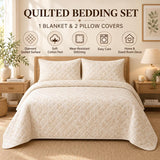 Red Tree Border | Quilted Bedding Set