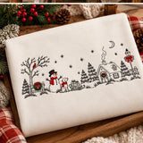 Cream Snowman Cardinal | Cozy Sweater
