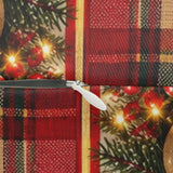 Christmas Tree &amp; Tartan Plaid Lumbar Pillow, 20x14" Holiday Decor