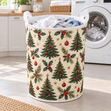 Little Pine Trees | Quilted Laundry Basket