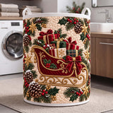 Santa's Sleigh & Gifts | Quilted Laundry Basket